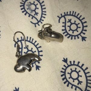 Sterling silver bison earrings